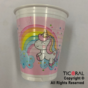 UNICORNIO ARCO IRIS VASO X 10 UNIDADES